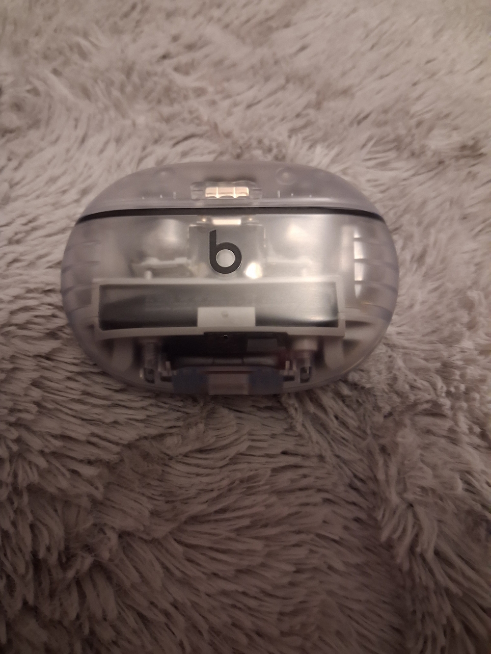 Transparent Gray Wireless Earbuds Charging Case